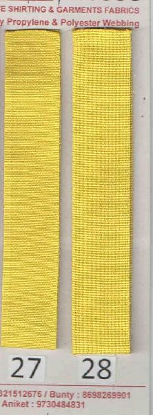 Lemon Yellow Stripe Polyester Webbing