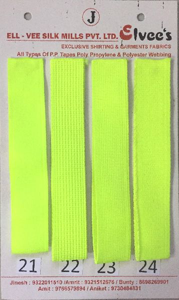 Neon Green Stripe Polyester Webbing, for Garments, Making Foldable Beds, Feature : Durable, Good Quality