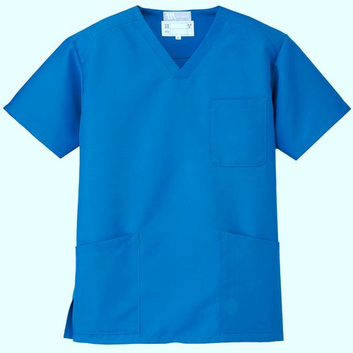 Half Sleeves Cotton Blue Scrub Suit, for Clinical, Hospital, Pattern : Plain