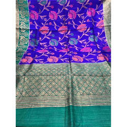 Embroidered Chanderi saree, Feature : Anti-Wrinkle, Comfortable, Easily Washable, Impeccable Finish