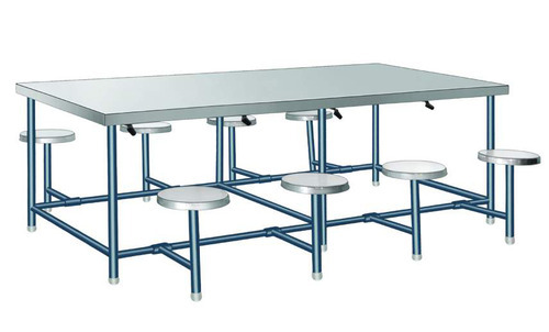 Non Polished Plain SS Canteen Table, Shape : Rectangular, Round, Square