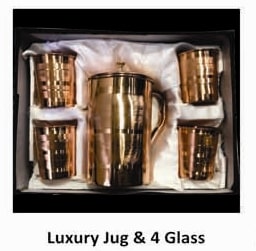 Copper Jug With Glass Set