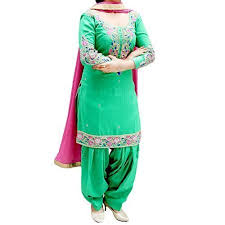 Embroidered Chiffon ladies suit, Size : XL, XXL