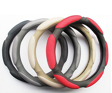 Abstract Leather steering cover, Feature : Anti Wrinkle, Easy Wash, Eco Friendly, High Strength, Shrink Resistant