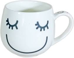 Non Polished Ceramic Happy Smile Mug, for Drinkware, Gifting, Home Use, Office, Promotional, Style : Antique