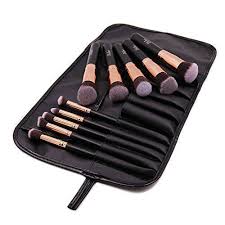 Makeup Brush Set Logo Printing Leather Pouch