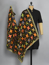 Chanderi Phulkari Dupatta, Technics : Attractive Pattern, Embroidered, Handloom, Washed, Yarn Dyed