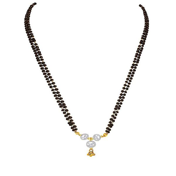 Ankur astonish gold plated white fresh water beads mangalsutra for women