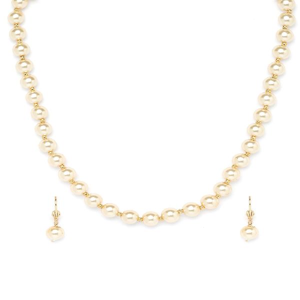 Ankur astonish golden colour beads necklace set for women