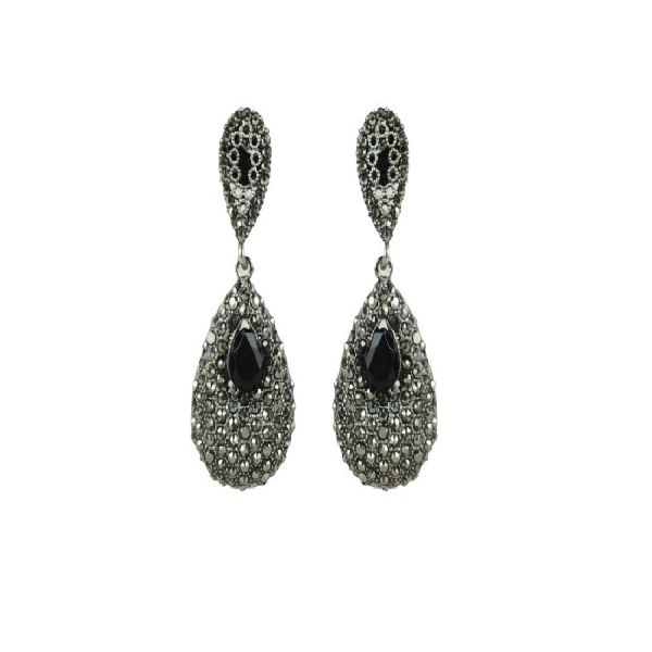 Ankur astonishing black plated diamond earring for women