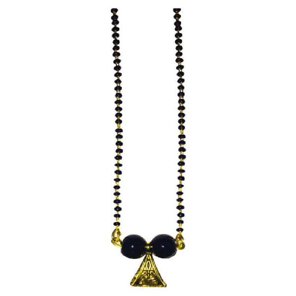 Ankur ethnic gold plated single line black beads mangalsutra for women