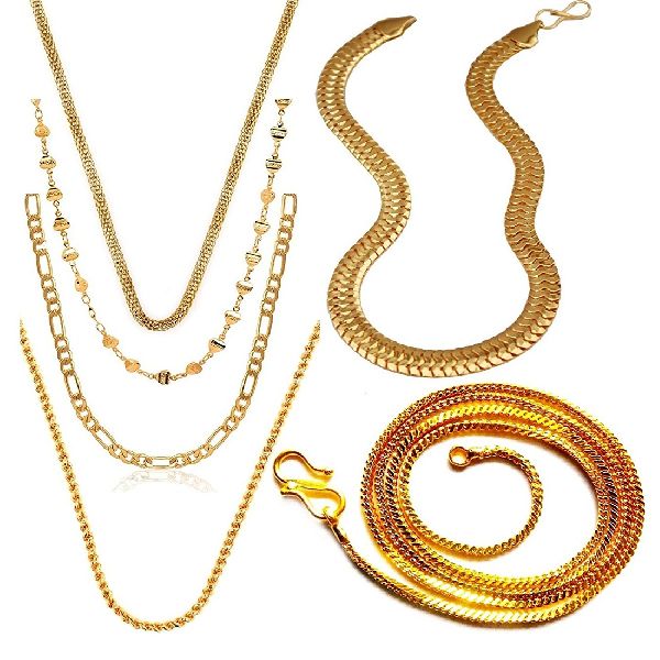 Ankur gorgeous gold plated combo of 6 chain for men and women