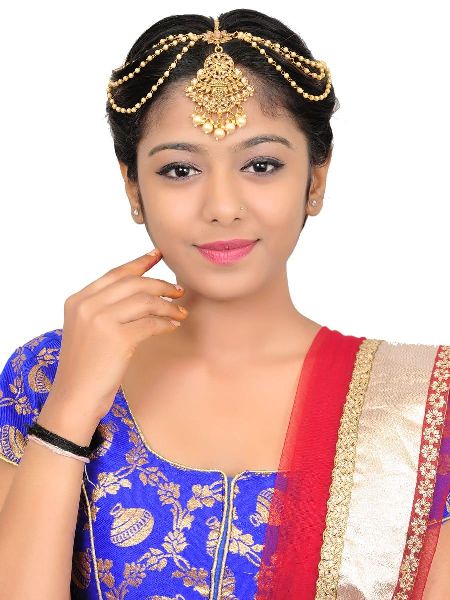 Ankur intricately gold plated three layer Head accessory for women