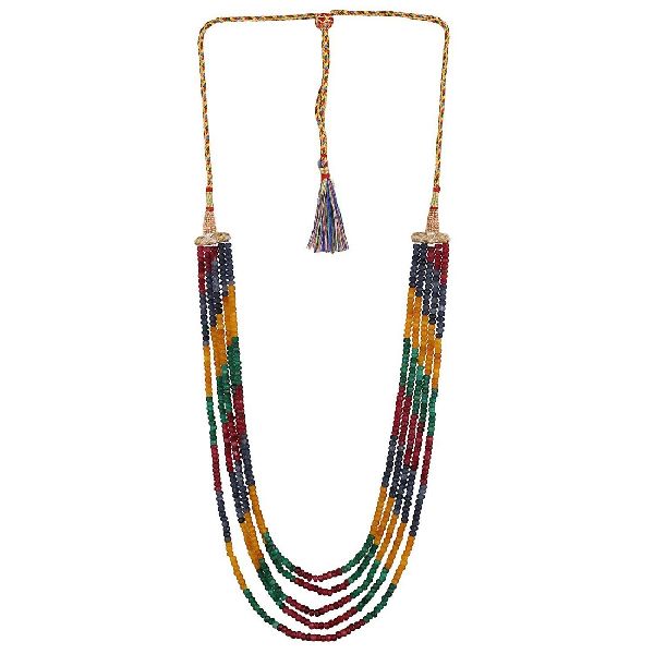 Ankur ritzy gold plated five layer multi colour necklace for women