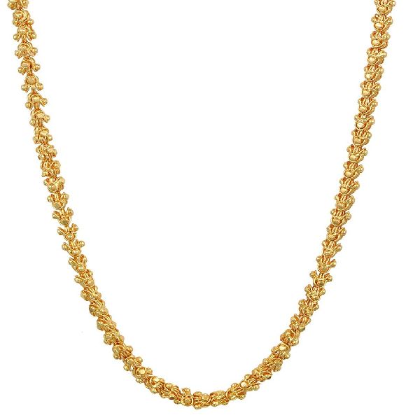 Ankur royal gold plated flower design chain for women