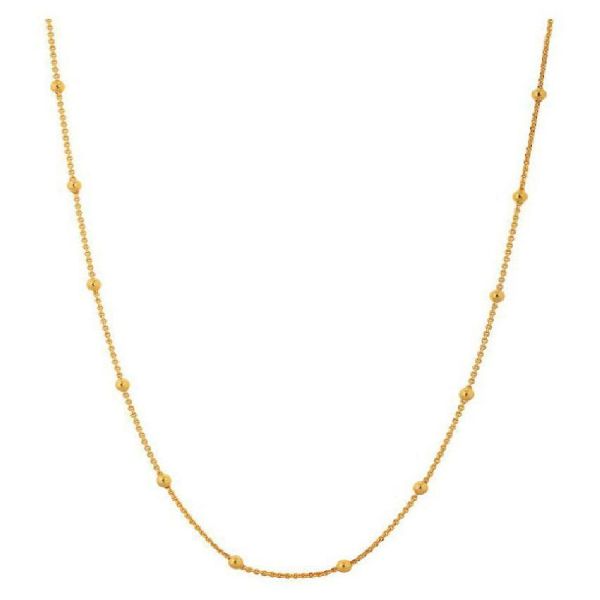 Ankur slender gold plated beads chain for women