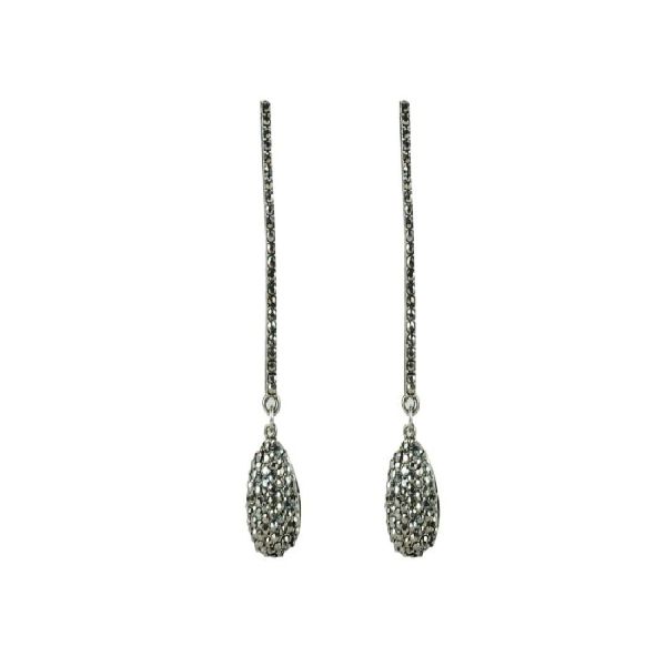 Ankur wavy black plated diamond earring for women