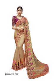 Embroidered Chanderi Indian Saree, Feature : Anti-Wrinkle, Comfortable, Easily Washable, Impeccable Finish