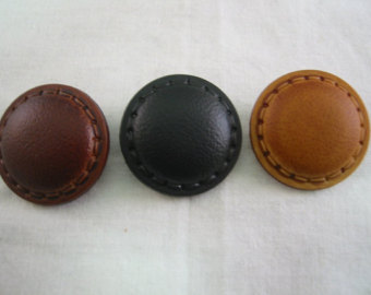 Round Non Polished Leather Button, for Garments, Pattern : Check, Plain