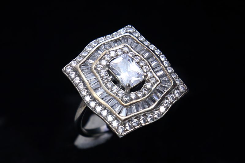 Polished AD Solitaire Ring, Occasion : Part Wear, Wedding Wear