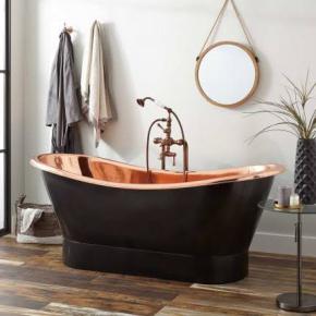 Black Powder Coated Copper Bathtub