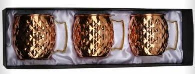 Copper Diamond Design Mule Mug Gift Set