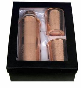 Copper Embossed Bottle with 2 Tumbler Gift Set