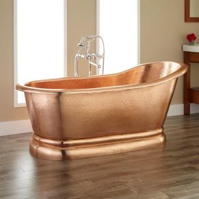 Plain Glossy Lacquered Copper Bathtub, Water Capacity : 20-30ltr