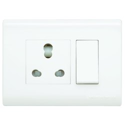 Rectengular Electrical Switch, for Home, Office, Restaurants, Color : White