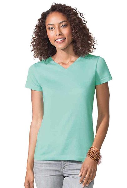 Cotton Ladies V Neck T-Shirts, Size : M, XL