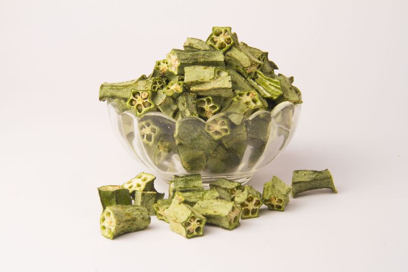 Organic Freeze dried okra, for Cooking, Feature : Completer Purity, Healthy