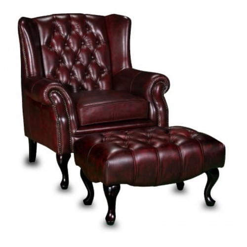 Leather Wing Chair With Ottoman Manufacturer In Rajasthan India By