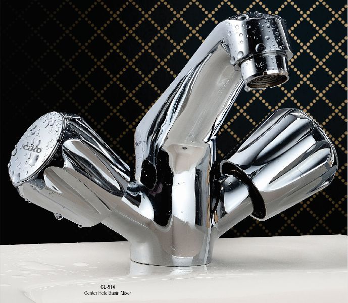 Center Hole Basin Mixer (CL-514), for Bathroom, Handle Type : Double Handle