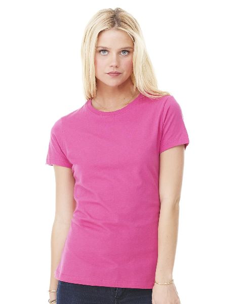 Plain Cotton Ladies Round Neck T-Shirts, Size : M, XL, XXL