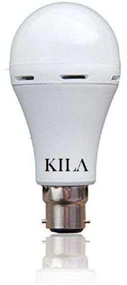 KILA Round Plastic Rechargeable LED Bulb, Certification : ISI Certified
