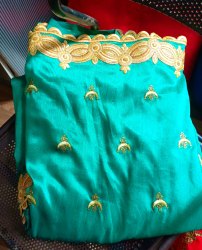 Silk Bridal Saree, Technics : Embroidery Work