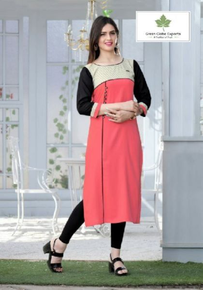 14kg Heavy Rayon Cotton ladies kurti, Size : L(40), XL(42), XXL(44)