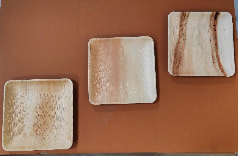 Areca leaf plates, Size : 10x10Inch, 8x8Inch, 6x6Inch, 5x5Inch, 4x4Inch, 3x3Inch