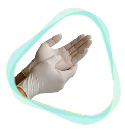 Protezione Latex Examination Gloves-Powdered, Length : 10-15inches
