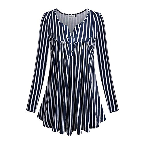 V Neck Striped Cotton Ladies Tunics, Feature : Easily Washable