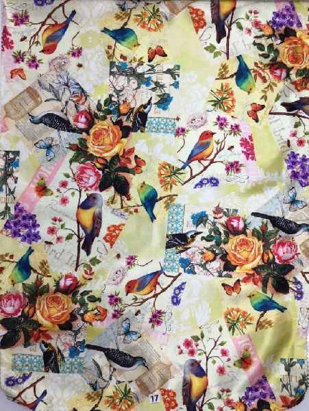 KHUSHALI Cotton digital printed fabrics, for LADIES KIDS GARMET\NT, Color : Multicolor