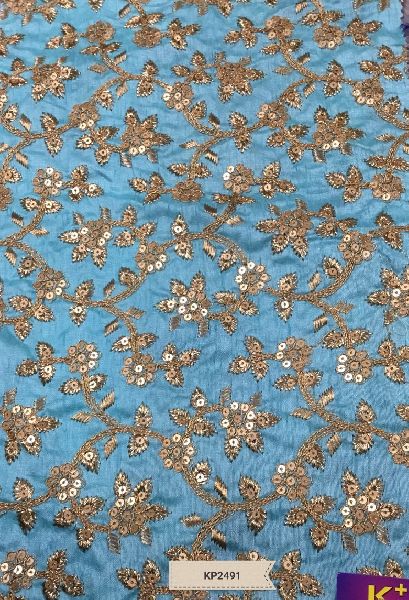 khushali goldy satin embroidered fabric, for Making Garments, Color ...