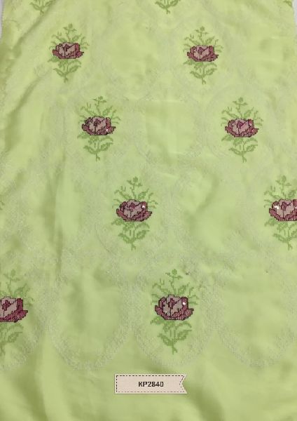 Khushali viscose georgette embroidered fabric, Color : Multicolor