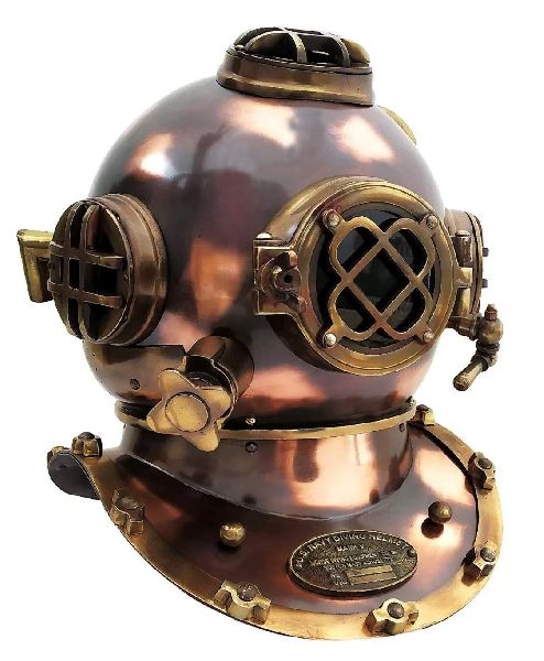 Metal Nautical Antique Diving Helmet