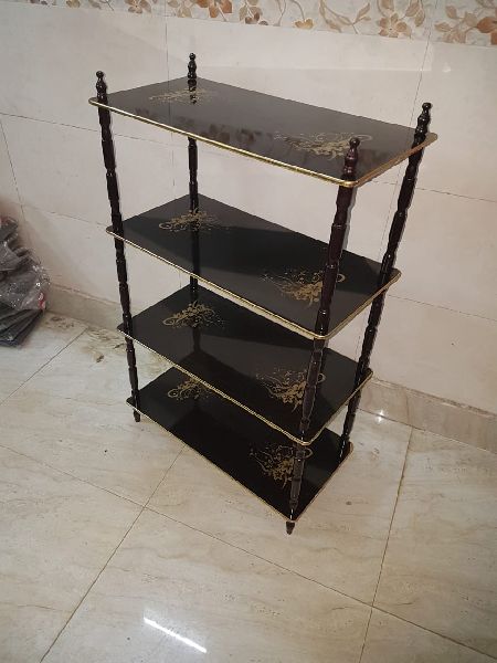 Shree Polished 4 Shelf Wooden Rack, for Display, Feature : Durable, Heavy Duty