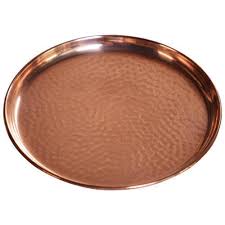 Copper Thali, for Food Serving, Decoration, Color : Brown, Light Brown
