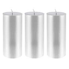 Non Polished Plain Glass Silver Pillar Candle, Feature : Attractive Pattern, Dust Resistance, Fine Finished