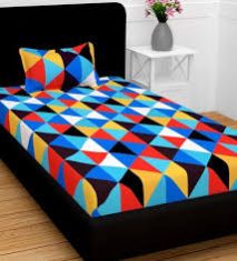 Blends Bed Sheets, For Home, Hospital, Hotel, House, Picnic, Pattern : Plain, Printed