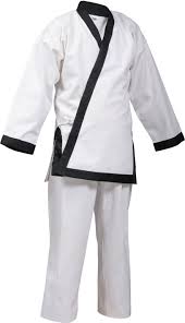 Stripped Cotton Taekwondo Uniform, Size : L