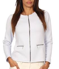 Checked Cotton ladies zipper jacket, Size : M, XL